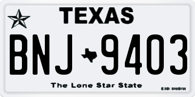 TX license plate BNJ9403