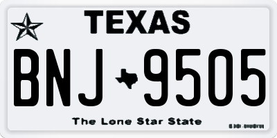 TX license plate BNJ9505