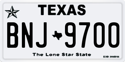 TX license plate BNJ9700