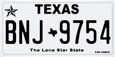 TX license plate BNJ9754