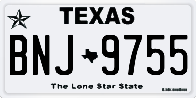 TX license plate BNJ9755
