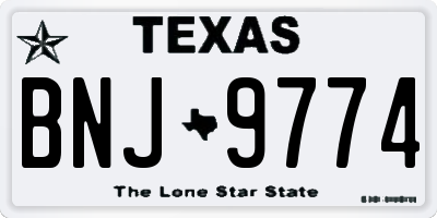 TX license plate BNJ9774
