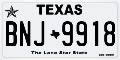 TX license plate BNJ9918