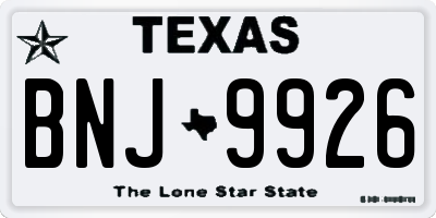 TX license plate BNJ9926