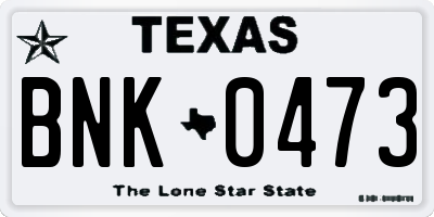 TX license plate BNK0473