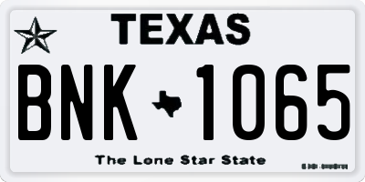 TX license plate BNK1065