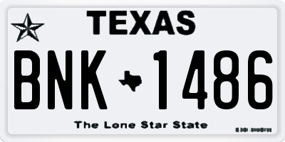 TX license plate BNK1486