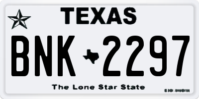TX license plate BNK2297