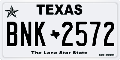 TX license plate BNK2572