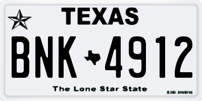 TX license plate BNK4912