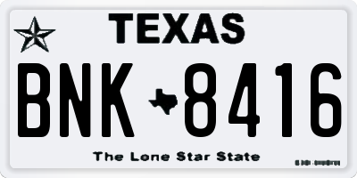 TX license plate BNK8416