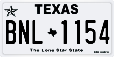 TX license plate BNL1154