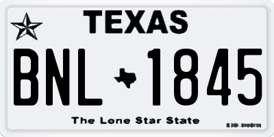TX license plate BNL1845