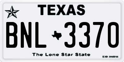TX license plate BNL3370
