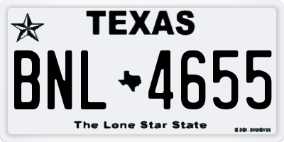 TX license plate BNL4655