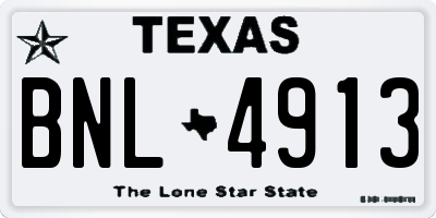 TX license plate BNL4913