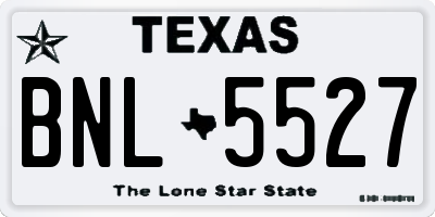 TX license plate BNL5527