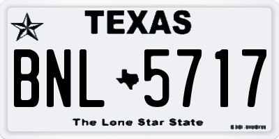 TX license plate BNL5717