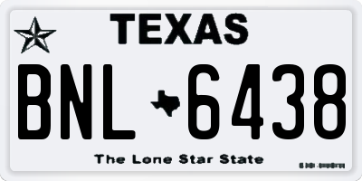 TX license plate BNL6438