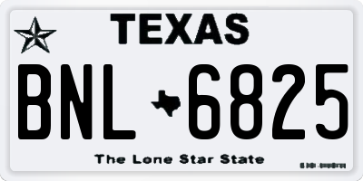 TX license plate BNL6825