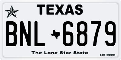 TX license plate BNL6879