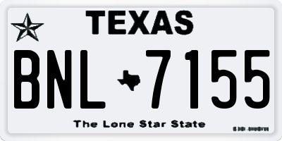 TX license plate BNL7155
