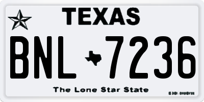 TX license plate BNL7236
