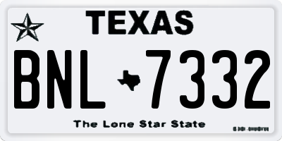 TX license plate BNL7332