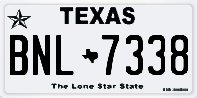 TX license plate BNL7338