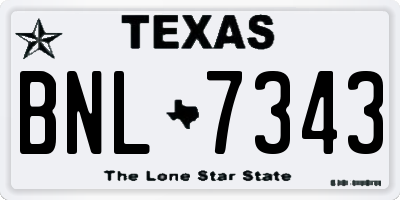 TX license plate BNL7343