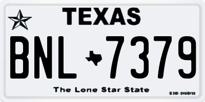 TX license plate BNL7379