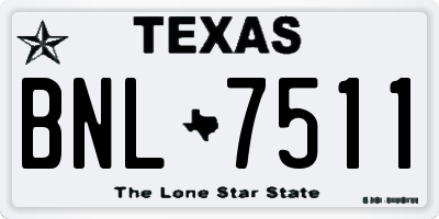 TX license plate BNL7511