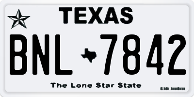 TX license plate BNL7842