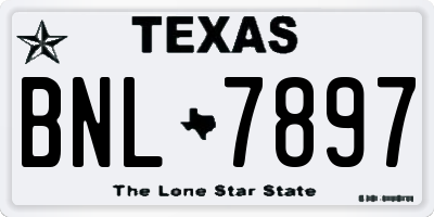 TX license plate BNL7897