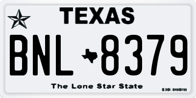 TX license plate BNL8379