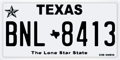TX license plate BNL8413