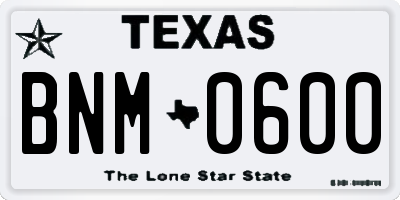 TX license plate BNM0600