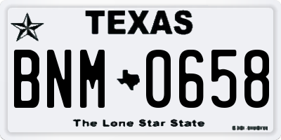 TX license plate BNM0658