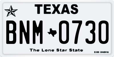 TX license plate BNM0730