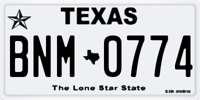 TX license plate BNM0774