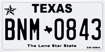 TX license plate BNM0843