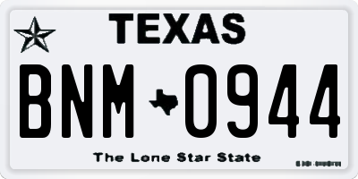 TX license plate BNM0944