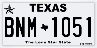 TX license plate BNM1051
