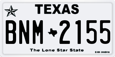TX license plate BNM2155