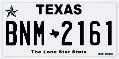 TX license plate BNM2161