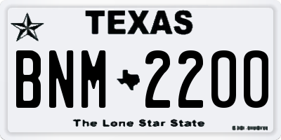 TX license plate BNM2200