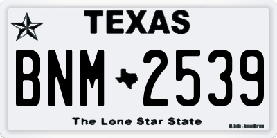TX license plate BNM2539