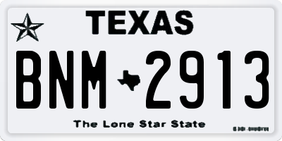 TX license plate BNM2913
