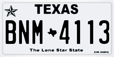 TX license plate BNM4113