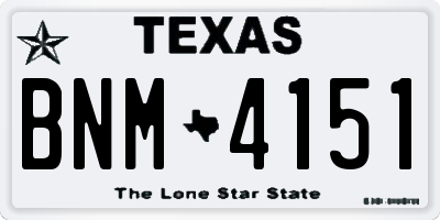 TX license plate BNM4151